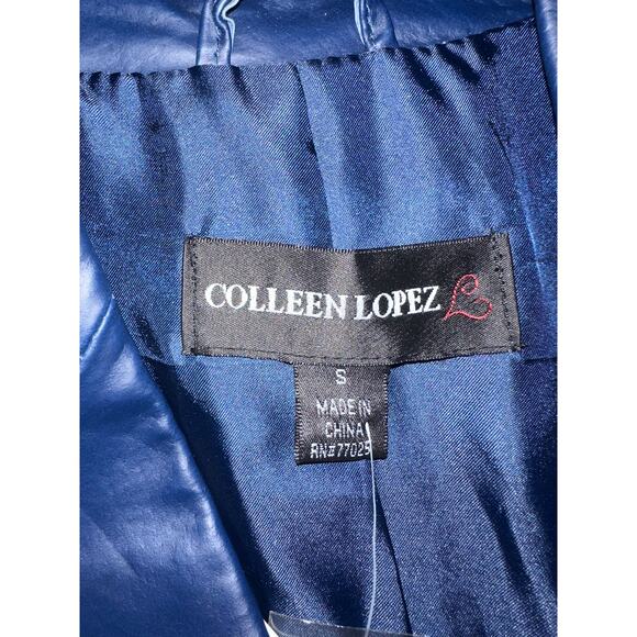 Colleen Lopez 100% Genuine Leather Jacket Coat Polyester Lined Tie Waist Size S - Picture 5 of 7